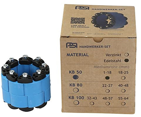 PSI LINK-SEAL® Ringraumdichtung Kernbohrung 50 mm, Mediumrohr 1-18 mm, Ausführung BS 316 - Edelstahl