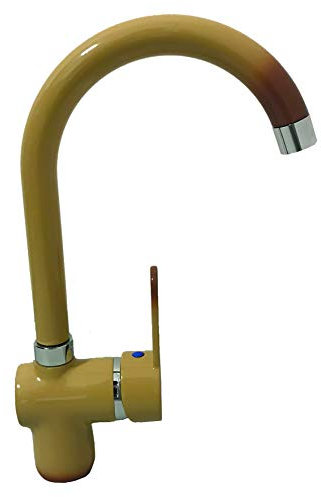 Rubinetto mod. Posillipo adatto per Lavello Cucina con miscelatore monocomando. Moderno e Girevole (Colore TERRA DI FRANCIA)