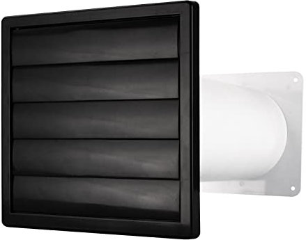 Traversée de mur, hotte aspirante, grille à lamelles graphite, sans clapet anti-retour, Ø 150 mm.