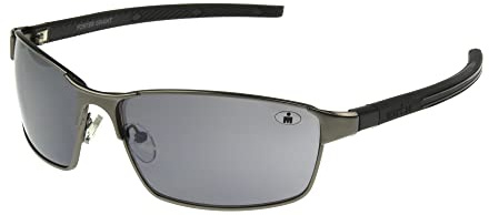 Ironman Stride Rectangle Sport Sunglasses for Men, Matte Gunmetal/Black, 61mm