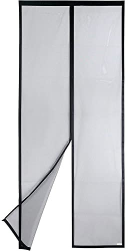 Apalus VP Fliegengitter Tür, Magnet Insektenschutz Balkontür 100x230 cm, 2 x Langlebiger als der Apalus Klassiker, Katzenkrallen Sicher, Stärkere Magneten, 3.8 cm Breites Klettband, Nicht Kürzbar