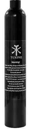 TUXING Aluminium-Paintball-Luftbehälter, Hochdruck-Luftbehälter 0,38 l, 23 Ci Kapazität, Tauchzylinder-Hochdruck-Luftflasche für Paintball oder PCP AirGuns (leere Flasche) 5/8–18 UNF