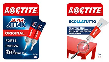 Loctite Super Attak Original Bipack, colla liquida trasparente in confezione convenienza & Scolla Tutto, rimuovi colla in tubetto per tutte le superfici, per rimuovere qualsiasi cianoacrilato