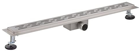 Caniveau extra plat pour douche italienne avec grille de finition inox longueur 80 centimètres - Avec siphon anti odeur et filtre pour cheveux NOYON & THIEBAULT