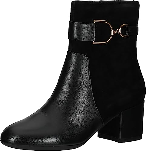 Geox D Eleana, Stivale alla caviglia Donna, Nero Wb, 36 EU