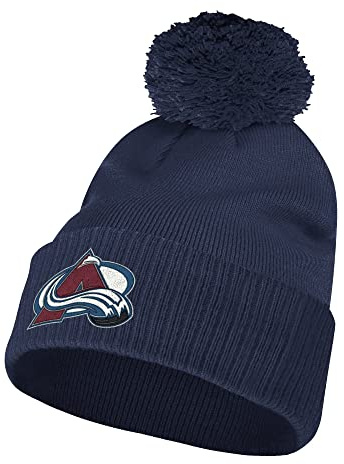 adidas NHL-Bommelmütze mit Bündchen, NHL Teams (Colorado Avalanche, dunkelblau)
