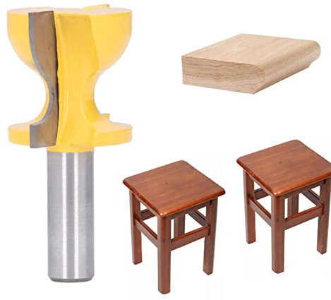 1/2in Round Shank Router Bit, Window Sill Edge Bit Stool Molding Router Bit Door Hinge Router Bit Trimming Milling Cutter with 1/2in Round Shank for Edge Trimming