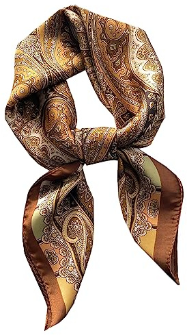 WENLOOY Square Satin Silk Hair Scarf Headscarf for Women/Men's Necktie Bandanas Pocket Square, M