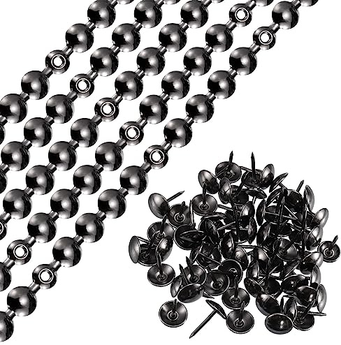 sourcing map Lot de 5 bandes de punaises d'ameublement brillantes de 1 m pour canapé, tête de lit, chaise, meubles avec clous d'ameublement (11 mm, gris)