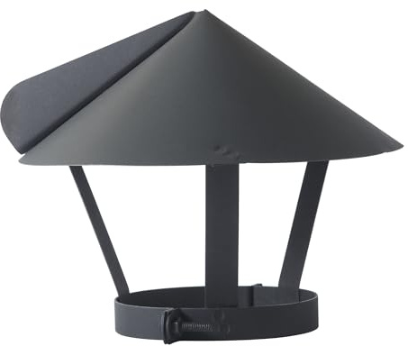 AURIMARA Rökrör, ugnsrör, regnskydd, skorstensfäste skorstensskydd svart, med klämstängning (200 mm)