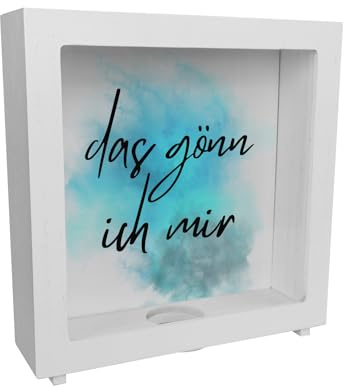 Das gönn ich Mir Rahmen Spardose aus Holz mit Spruch Sparen mit Style Gönns dir Spruch zum Sparschwein Auszeit Sparbüchse Geburtstag für Erwachsene zur Einweihung