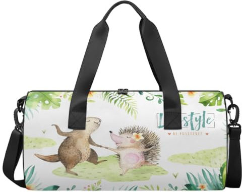 Sport Turnbeutel Tier Biber Igel Gepäck Tasche Tier Igel Sport Handtasche Gym Bag Reise Seesack Reise Segeltuch Turnbeutel Wasserdicht Seesack Reise Turnbeutel für Damen und Herren, wie abgebildet,