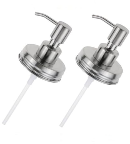 PRETYZOOM 2 Stück Edelstahl Pumpenspender Ersatzpumpe in Silber für Küche und Badezimmer Einfache Form Langlebig und Geeignet für Lotion und Seifenspender