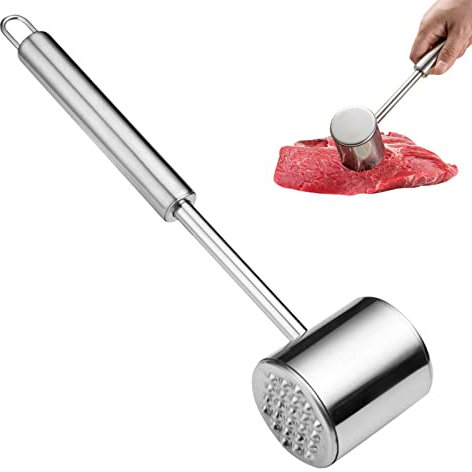 Huasean Martello per Carne, batticarne,Spianatore per Pollo - Gadget da Cucina con Anello di Sospensione per Creare bistecche Tenere e succose, pollame e Manzo