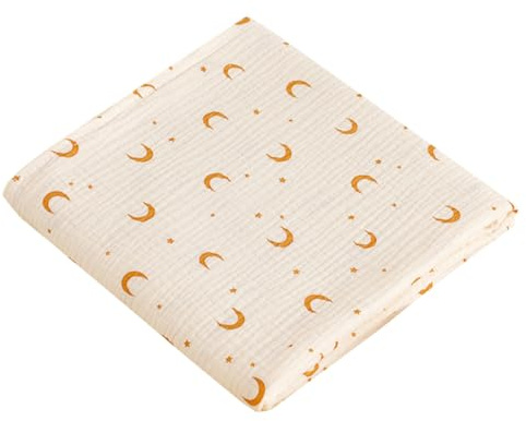 AOOPOO Babydecken 100 x 100 cm, Baby Pucktuch Musselin Decke 100% Baumwolle Dünne Atmungsaktive Sommerdecke Puckdecke Süßer Druck Baby Swaddle Decke Tücher für Neugeborene Junge und Mädchen