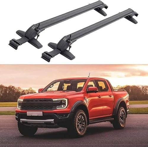 JIAXILI Voiture Barre de Toit pour Ford Ranger Raptor 2022 2023 2024 Galerie de Toit Verrouillable Installation Facile pour Voyage Transport