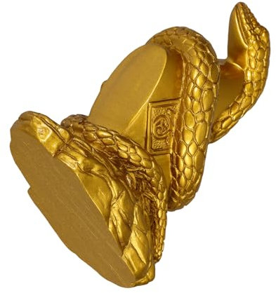 Parliky Goldene Schlangenfigur Aus Resin Dekorative Skulptur Für Tisch Und Büro Feng Shui Ornament Platzsparend Und Leicht Zu Reinigen Lebendige Farben Und Detailreiche Verarbeitung