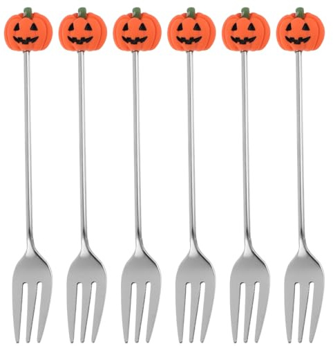 Garneck Gabeln-set Aus Edelstahl Kürbis-gabeln Für Halloween Abendessen- Dessert- Robustes Besteck