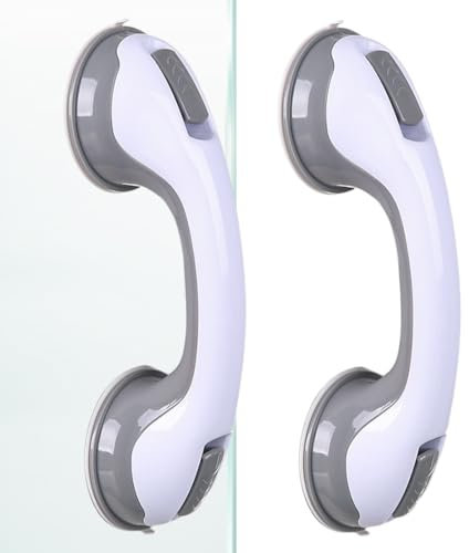 Haltegriffe für Senioren, 2 Stück Haltegriff Dusche Ohne Bohren, Behinderten WC Haltegriff, Sauggriff Badewanne für Behinderte Ältere Menschen, für Kinder, Behinderte und Ältere