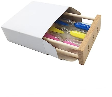 COLLBATH Sanduhr Minuten Holzrahmen Bunte Sanduhr Für Küche Büro Und Dekoration Zeitmesser Für Spiele Zähneputzen Und Yoga Zeitabweichung