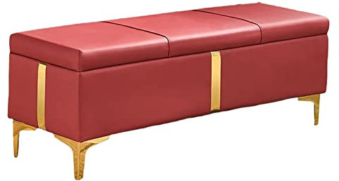 Moderne Kunstleder-Bank mit Stauraum, stilvolle rechteckige Polsterbank mit geräumigem Stauraum, perfekt für Haushalt, Wohnzimmer, Eingangsbereich oder als Bettbank, Fußstütze, bunt und