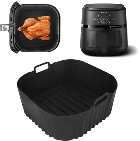 Moule Silicone Air Fryer Friteuse pour Philips Air Fryer Série 2000 6,2L NA230/00, Réutilisable Accessoires Plat Panier Silicone pour Philips 2000 Series NA230/00 6.2L