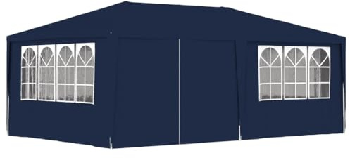 Tenda professionale per feste con pareti laterali, 4 x 6 m, blu, 90 g/m?
