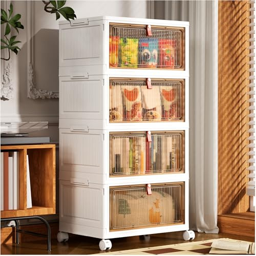 PurKeep Storage Boxes with Lid - 28L*4 Tier Plastic Storage Box with Lid