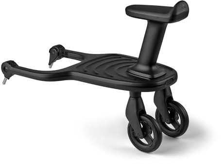 Bugaboo Patinete Acoplado+ Confort con silla extraíble: patinete con opción para sentarse o ir de pie, compatible con todos los carritos Bugaboo, 2 ruedas para mayor comodidad y estabilidad