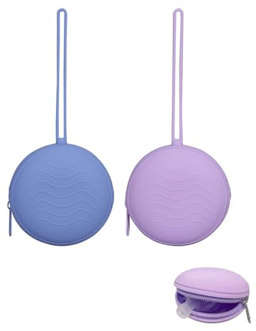 HUVZOR 2 pezzi Custodia Portaciuccio in Silicone,Pratica Tasca Portaciuccio da Viaggio per Neonati, Contenitore in Silicone Senza BPA per Bambini e Bambine