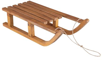 VEPATIM Schlitten aus Holz Deko zum Hängen braun 38cm