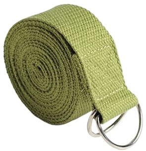 yoga gurt Yogagurt aus Baumwolle, Sport-Yogagurt, verstellbar, geflochten, elastisch, D-Ring-Schnalle, Fitness-Stretchgurt(Green)