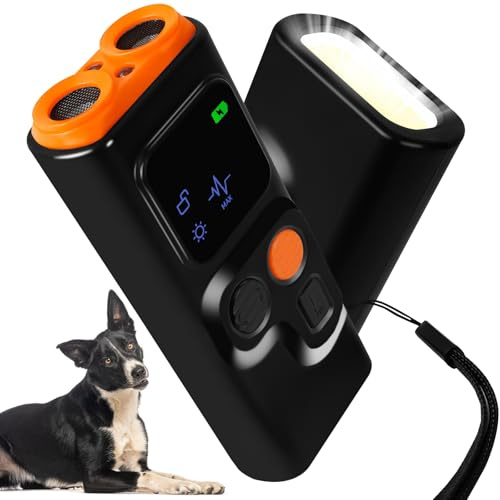 HOSSOM Anti Bell Gerät Hunde, 2 Modi Antibell Ultraschall Gerät, Hunderindenstopper für Hunde, 9M Stopp Hundebell Gerät, Wiederaufladbar Ultraschall-Bellstopper drinnen draußen