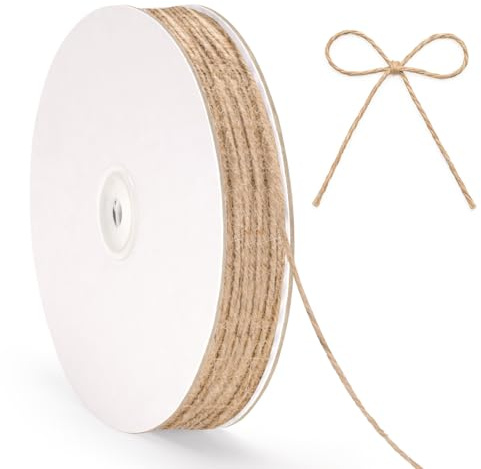 G2PLUS 200m Ficelle de Jute,2mm Corde de Jute Naturel,Ficelle Jardinage | Corde Fine Deco pour Décoration DIY,Crochet,Emballage Cadeau et Travaux Manuels,Jardin et Noël
