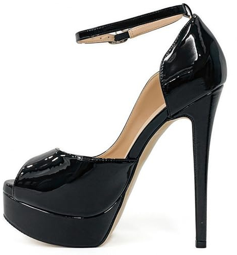 Negro,40 EU,Sandalias de tacón Stiletto Peep Toe para Mujer con Correa Ajustable en el Tobillo y Corte Lateral Multicolor para Fiesta de Noche Boda invitada Prom Salida