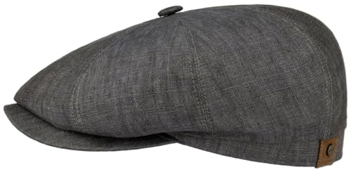 Stetson Herren Leinenhatteras Zeitungsjunge-Kappe Grau