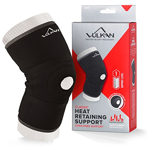 Vulkan Classic 3041 öppen knästöd, medium, ny stil, ventilerande foder, värme och kompression för knäinjuries, sore, väckning, injured patella wrap, återhämtning och rehabilitering, förebyggande