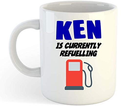 grabmybits Ken is Currently Refuelling Mug - Funny, Gift, Name, Personalised