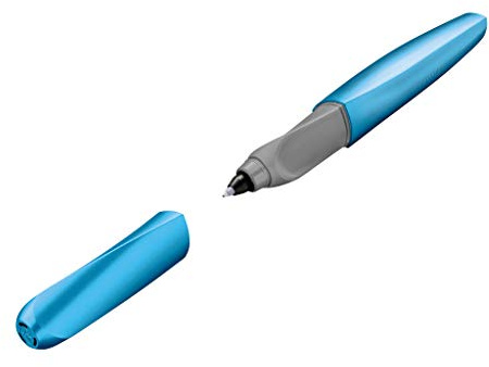 Pelikan Twist Tintenroller für Rechts- und Linkshänder, Frosted Blue, inklusive 1 kleine Tintenpatrone, 1 Stück in Faltschachtel