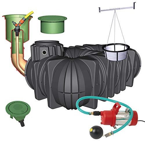 Graf Regenwasser-Flachtank Platin Regenwassertank Zisterne Wassertank Garten-Komfort, 7.500 L begehbar