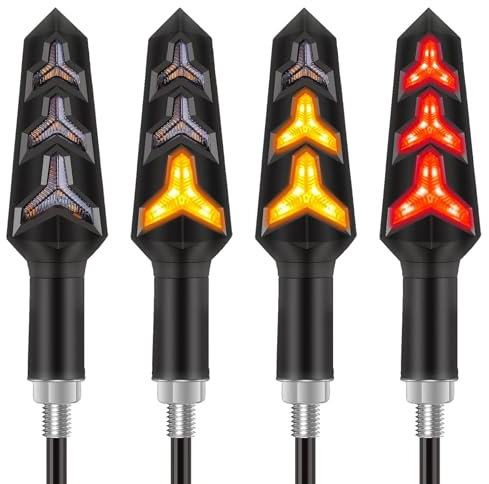 Kinstecks 4 Stück Motorradblinker fließende Blinker Motorrad Blinker Tagfahrlicht Bremslichter 12 V für Motorrad
