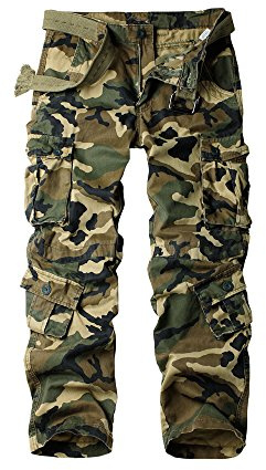 Aeslech Homme Pantalon Cargo Militaire avec 8 Poches Baggy Pantalon de Combat d'extérieur de Travail