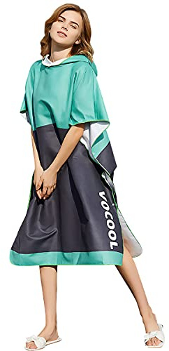 LumiSyne Umziehhilfe Mit Kapuze Surf Poncho Modedruck Streifen Strandhandtuch Mikrofaser Bademantel Schnelltrocknend Sporthandtuch Kompakt Ultra Leicht Schwimmen Handtuch