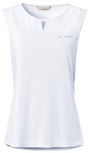 VAUDE Women's Skomer Hiking Top, pflegeleicht und schnelltrocknend, figurnah geschnittenes Top , weiß, 38