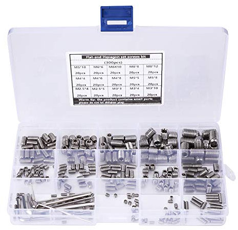 300 Stück Sechskant-Schraubensatz Kit Schraubensortiment-Sets Sechskantantrieb 304 Edelstahl mit Schraubenschlüssel-Befestigungselementen, Kombischraube
