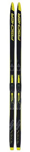 Fischer Kinder Langlaufski Klassik Sprint Crown Set/BDG Tour Step-IN JR IFP Black-Yellow 140