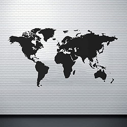 Zdklfm69 Wandtattoo Wandaufkleber Wandsticker Moderne Wohnkultur Weltkarte Vinyl Innenarchitektur Schlafzimmer Wohnzimmer Karte der Welt Abnehmbar 77x140cm