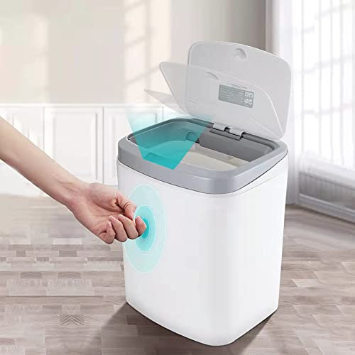 SIC Pattumiera Automatica Piccola (16 Litri) Pattumiera Bagno, Cucina, Bidone Intelligente Porta Spazzatura Elettrica Smart, Pattumiera Intelligente e Antiodore, Cestino con Sensore di Movimento