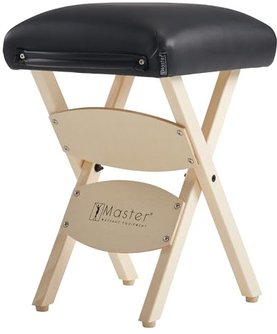 Master Massage Arbeitshocker Klapphocker Klappstuhl aus Holz für Massage Schönheitsbehandlung Therapie-Schwarz