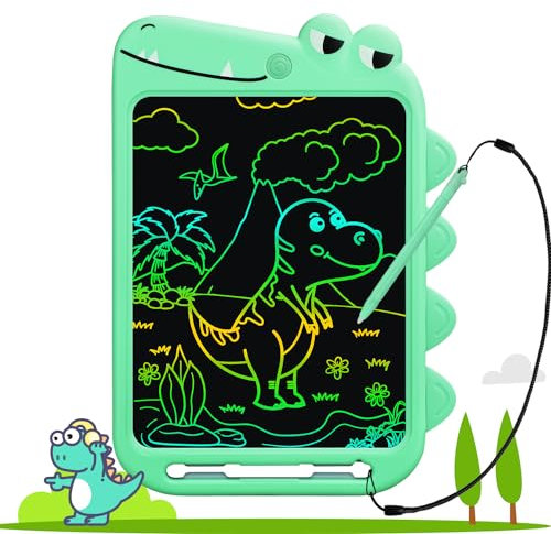 Fullware LCD Schreibtafel Kinder, 10 Zoll Maltafel Zaubertafel Dinosaurier Einhorn Spielzeug, Geburtstag Weihnachts Geschenke für 3 4 5 6 7 8 Jahre Jungen Mädchen